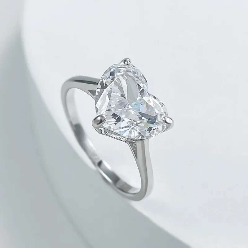 Valuable Heart Lab Diamond Ring 100% Real 925 Sterling Silver Engagement Wedding Band Rings for Women Bridal Promise Jewelry