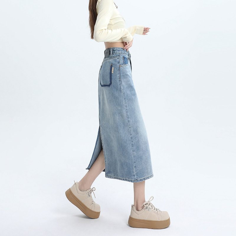 G72145 Denim overalls dress for women French design niche high-end loose retro