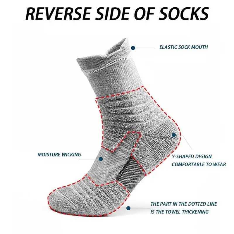6 pairs/batch of mens running socks high-quality sports socks Wick sweatshirts breathable horse riding mid tube socks mens long socks Z250505-1