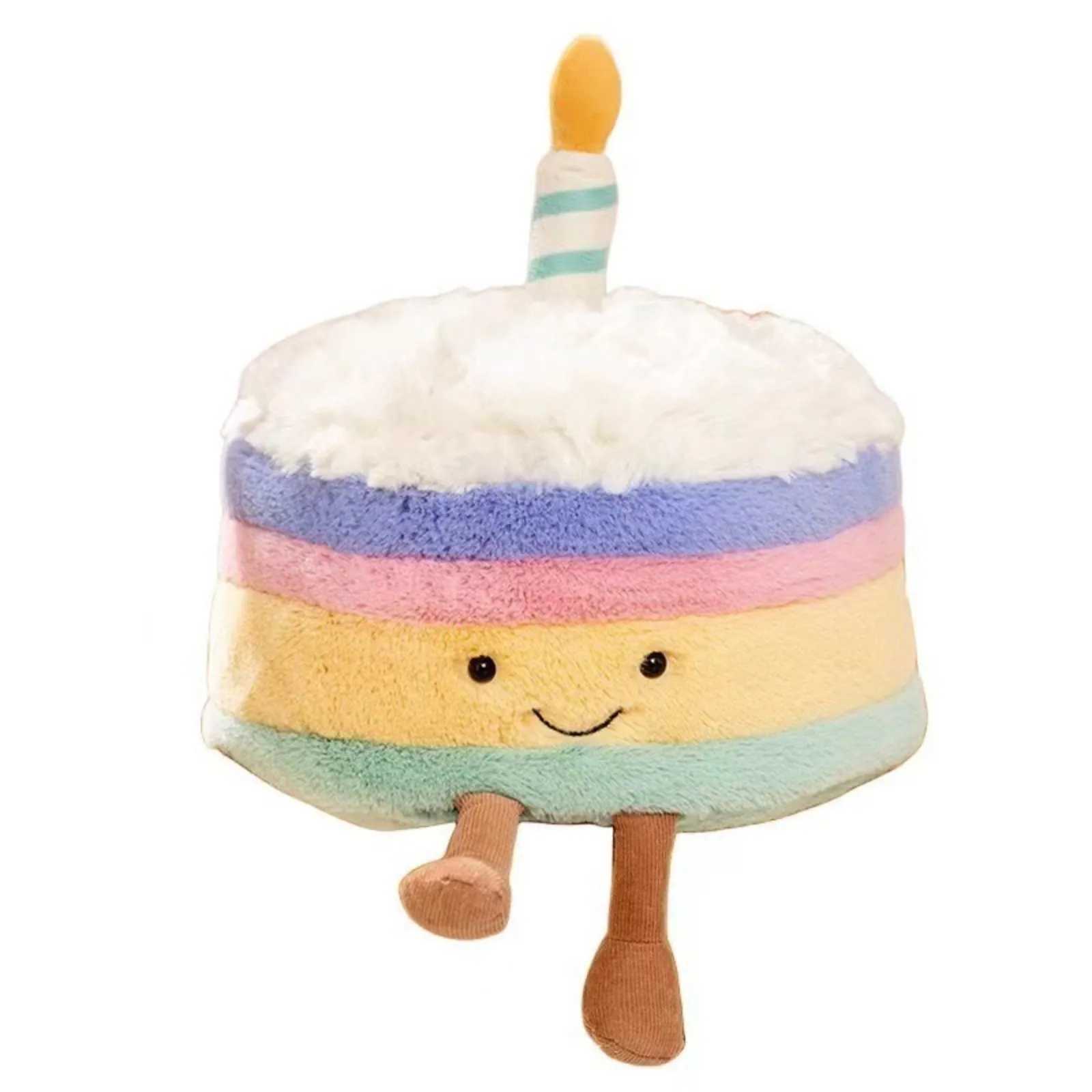 Jelly colored birthday cake doll toy decoration cute and interesting candy doll creative cartoon plush toy childrens birthday giftT250504