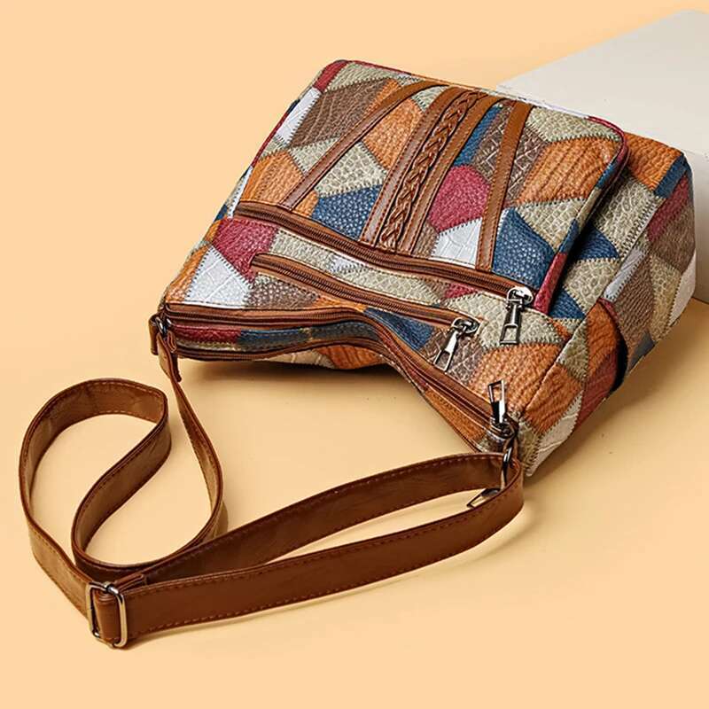 ddmy Vintage Women's Elegant Trendy HandBag Fashion Multi-pockets Shoulder All-match Retro Crossbody Bag for Daily
