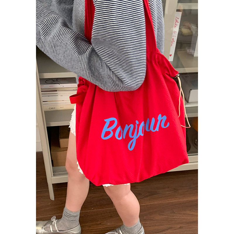 bag Korean department lazy wind underarm bag female 2025 new letter print tote bag fashion shoulder cloth bag