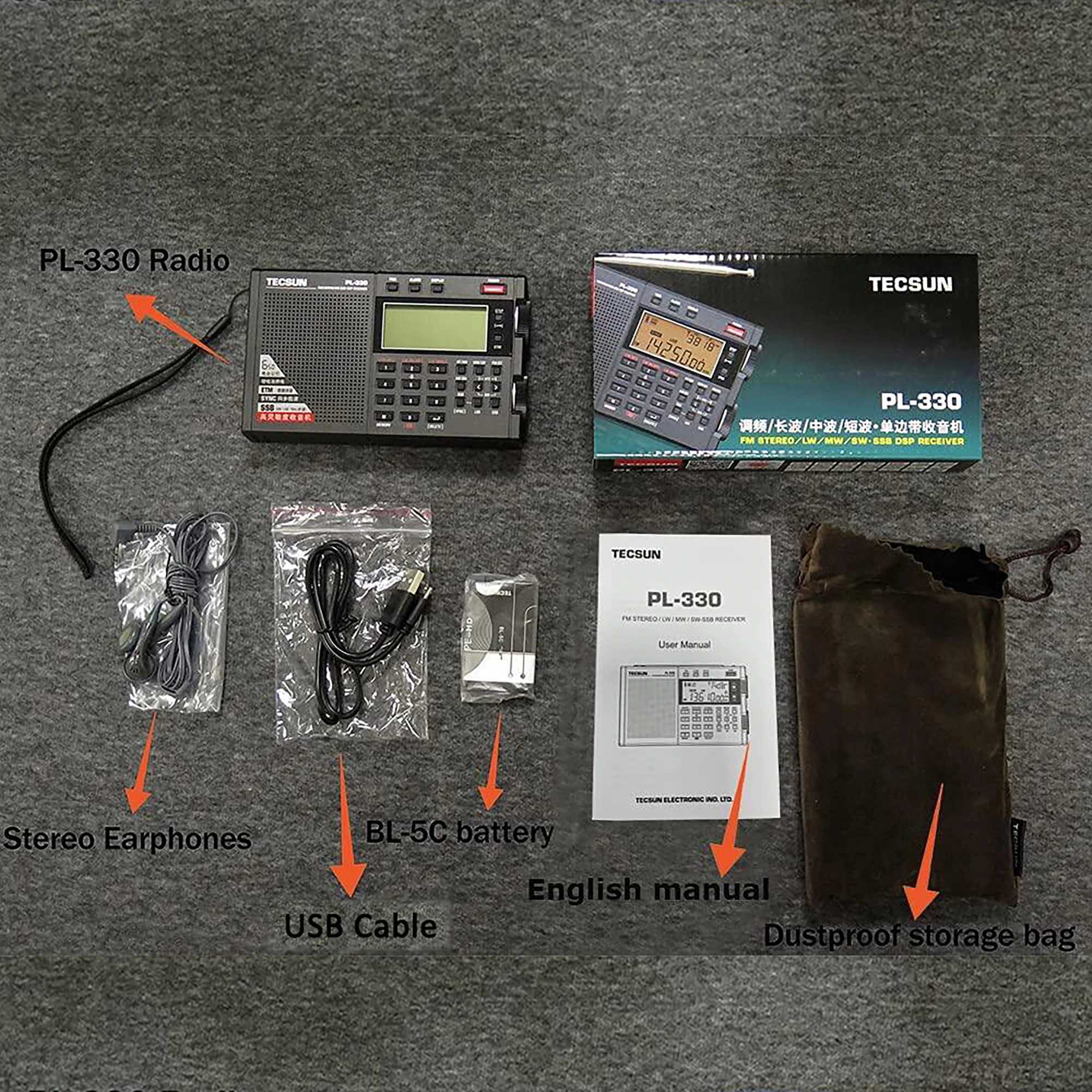 Tecsun PL-330 FM/MW/SW/LW SSB DSP Full-Band Radio Multi-functional Portable Radio Receivers High Sensitivity Radio PL330 X2505051