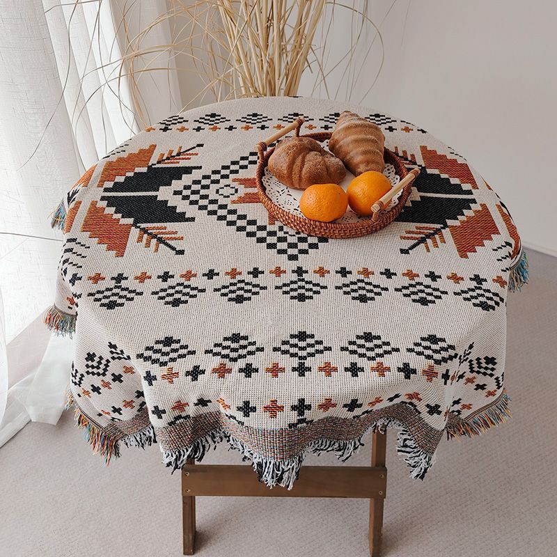 XX0400 multifunctional woven tablecloth retro ethnic style round table square table cloth table mat can be used as sofa cover blanket