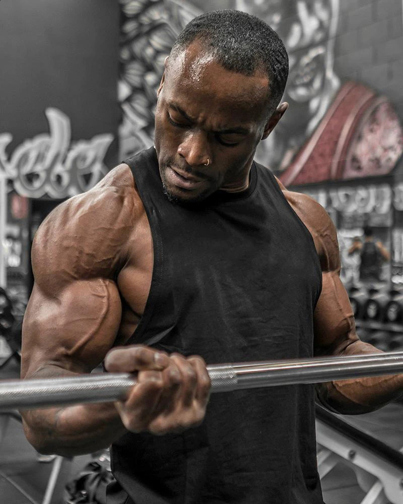 Mens bodybuilding clothing cotton vest flat top gym fitness sleeveless underwear casual and fashionable exercise muscle single piece 250430Z