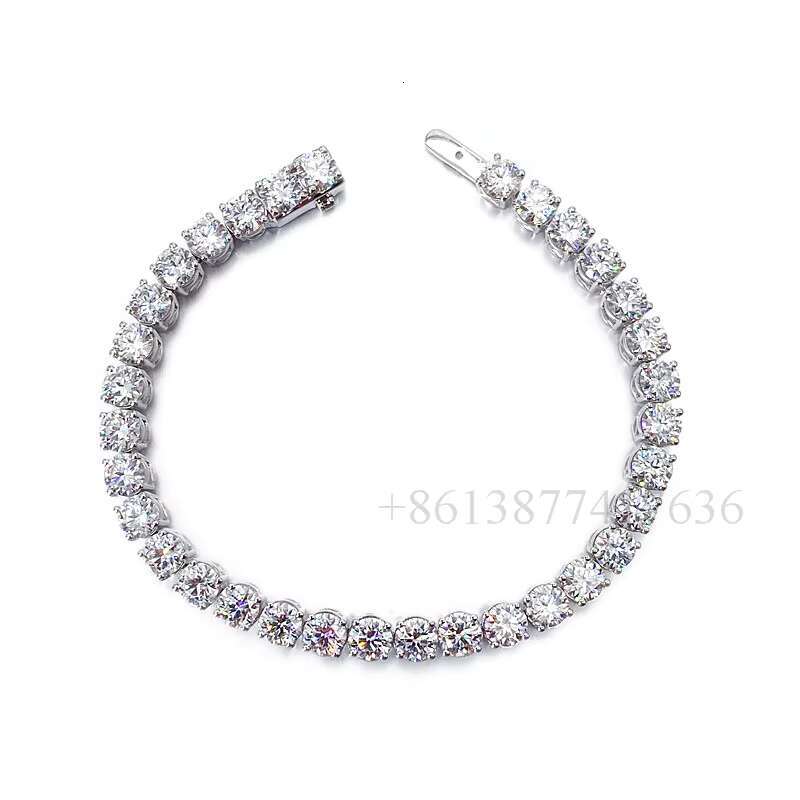 AU750 Authentic 18K White Gold Moissanite Jewelry Men Women Tennis Bracelet Gold Diamond