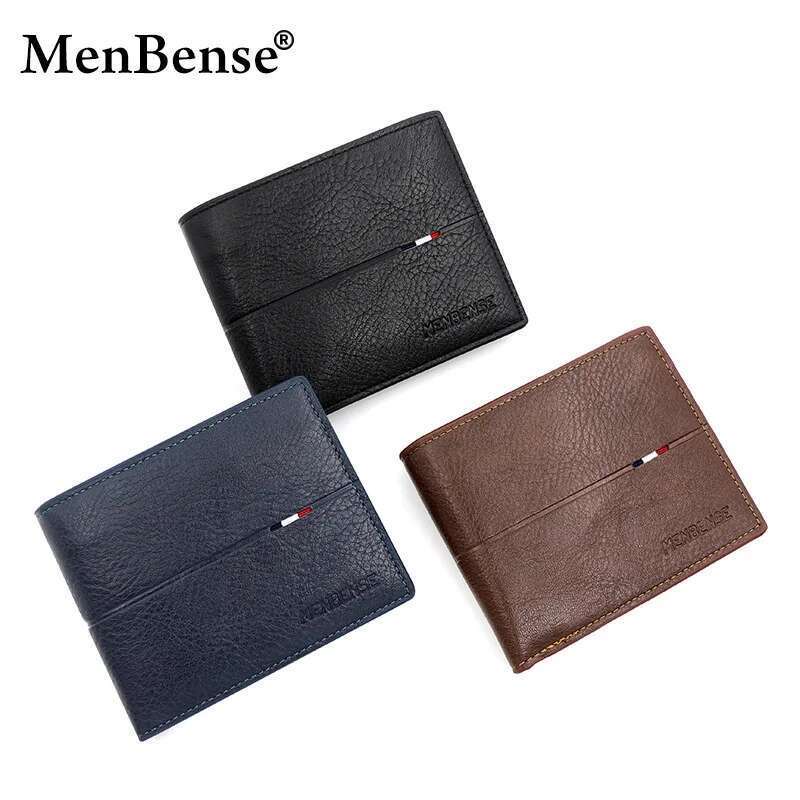 Slim Men Wallets New Short Zipper Card Photo Holder Male Purse Simple Coin Pocket High Quality PU Leather Men's Wallet