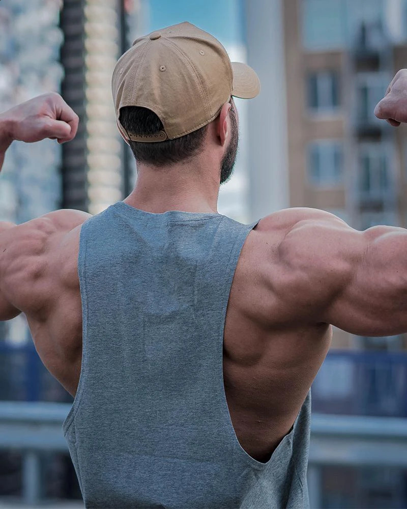 Mens bodybuilding clothing cotton vest flat top gym fitness sleeveless underwear casual and fashionable exercise muscle single piece 250430Z