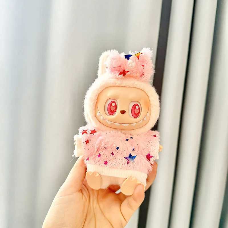 15cm/17cm Labubu I II Idol Dolls Sitting Par Accessories DIY Kid Gift Korea K Exo Clothing Plush DollS Clothes Free shipping
