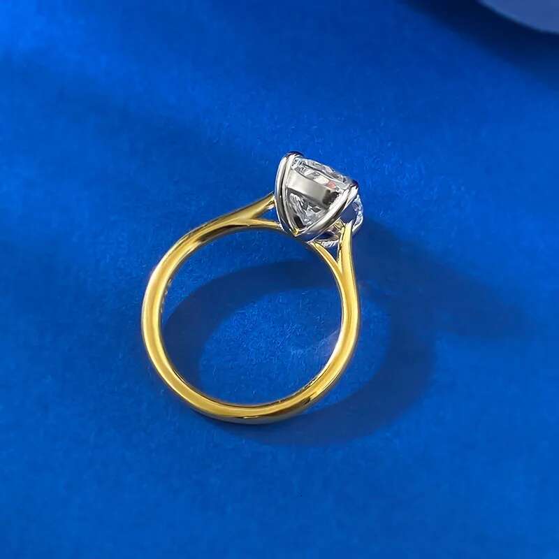 Luxury Cushion Cut 3ct Lab Diamond Ring 100% Real 925 Sterling Silver Engagement Wedding Band Rings for Women Promise Jewelry