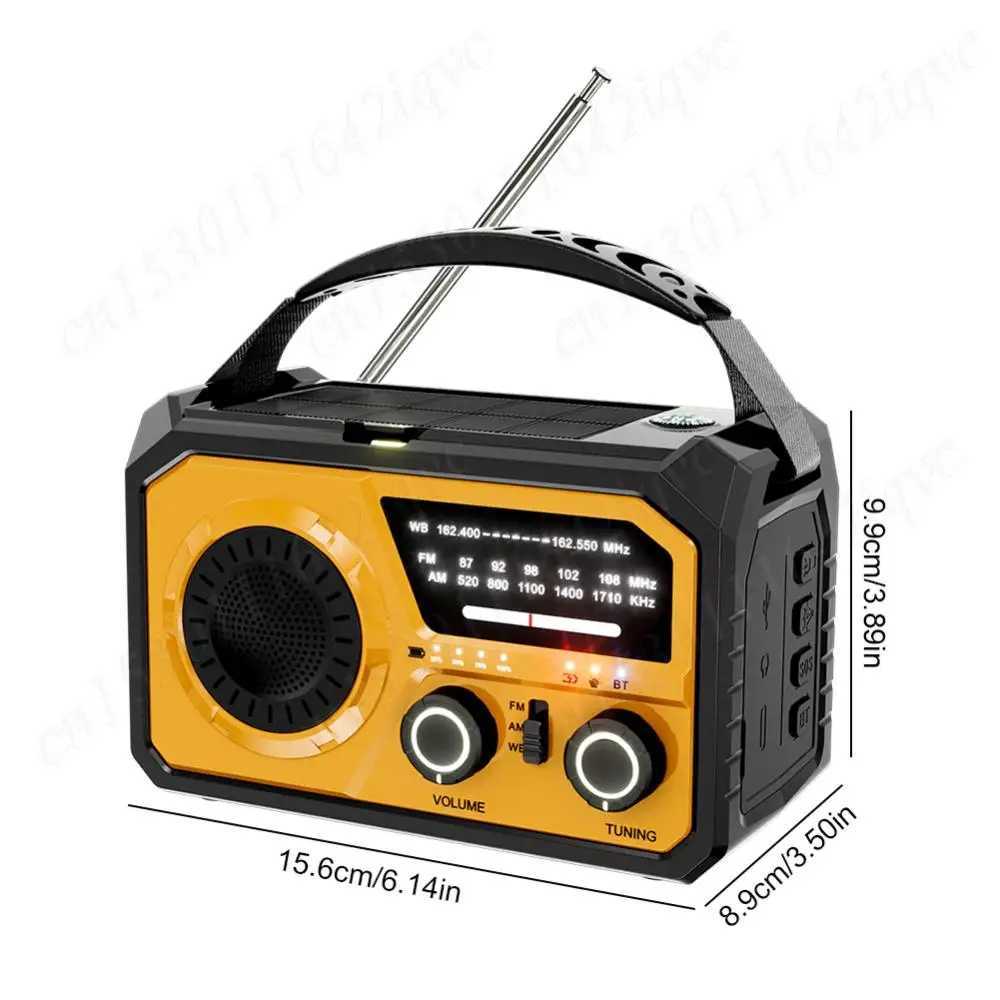 2025 16000mAh AM/FM/WB NOAA Weather Radio Solar Handle Radio LED Flashlight Reading Light Bluetooth 5.3 Speaker Emergency Radio X2505051
