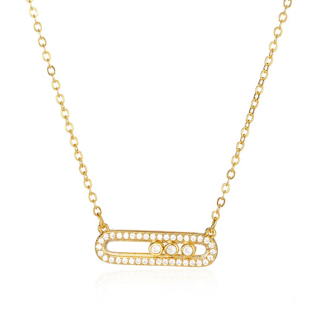 necklace designer jewelry Titanium Steel Three-Diamond Removable Necklace Pendant Balance Wood Silver Gold designer necklace jewelry woman designer