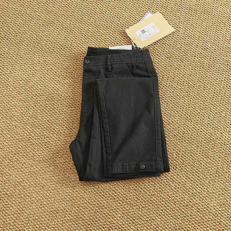 Mens slim fit elastic tapered pants - elastic business casual cleaning and washing drag pants (spring and summer trend Chino) W250505