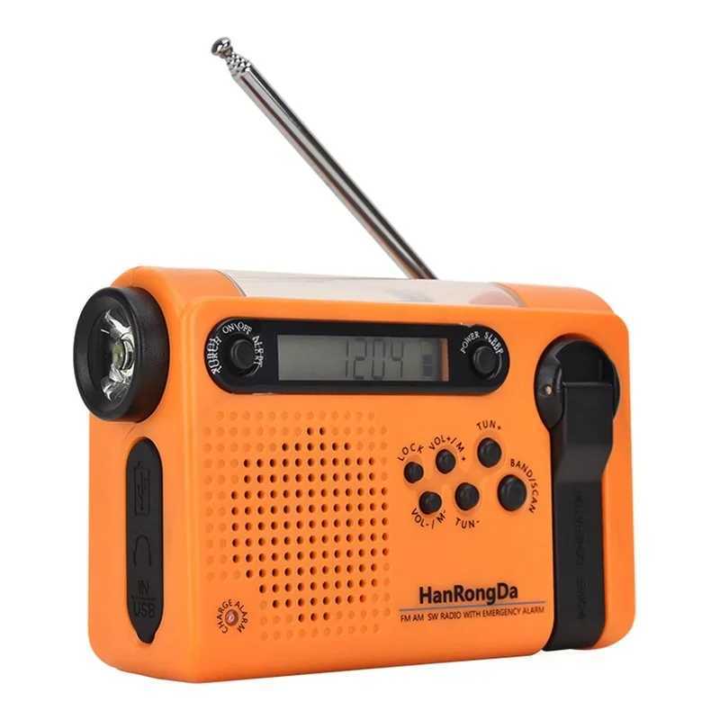 HRD-900 Portable Solar Charging Full Band Radio for Camping Hiking FM AM Radio Flashlight Power Bank Radiogram Radio Solar X250505