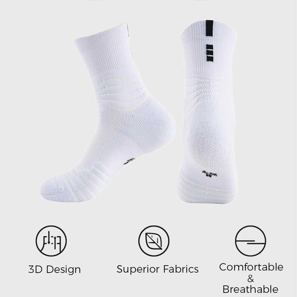 3 packs of mens cotton sports team socks fully padded work sports socks belt pads sports running socks 7.5-10 Z250505