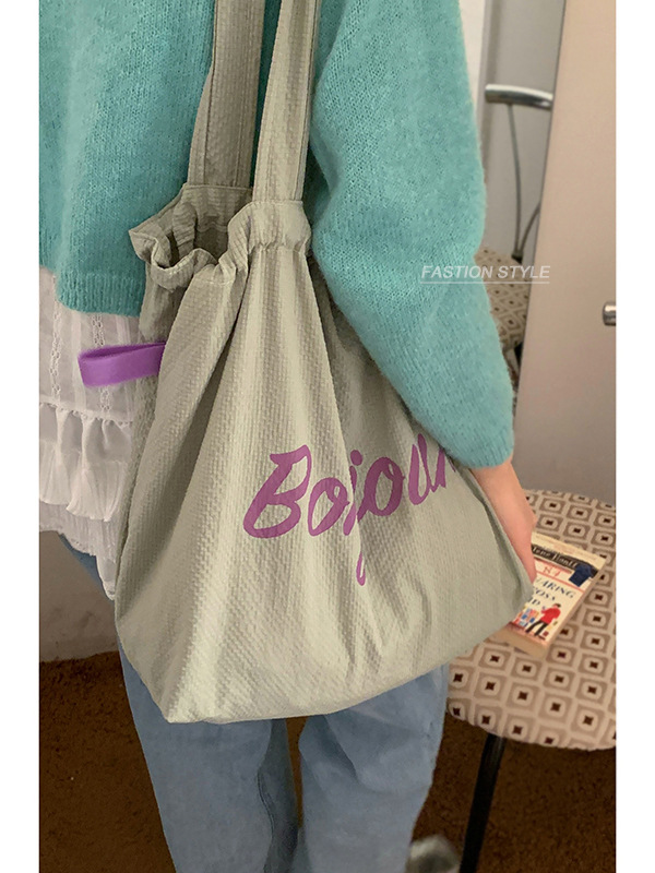 bag Korean department lazy wind underarm bag female 2025 new letter print tote bag fashion shoulder cloth bag