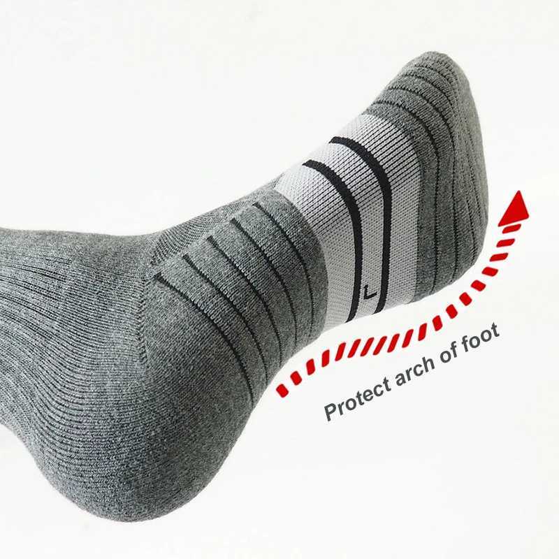 Urgot brand 6 pairs of outdoor sports mens socks thick hiking socks sweat absorbing running socks autumn and winter large sizes 47-50 Z250505
