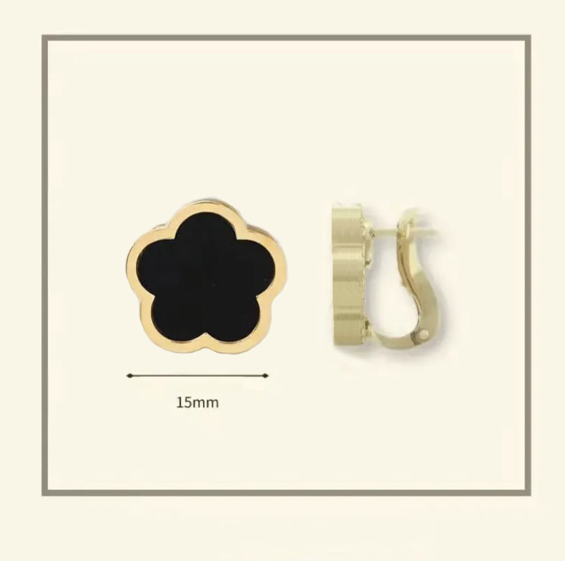 Clover Earring Vintage Leaf Clover Charm Stud Earrings Mother-of-Pearl Stainless Steel Gold Studs Agate for Women wedding Jewelry