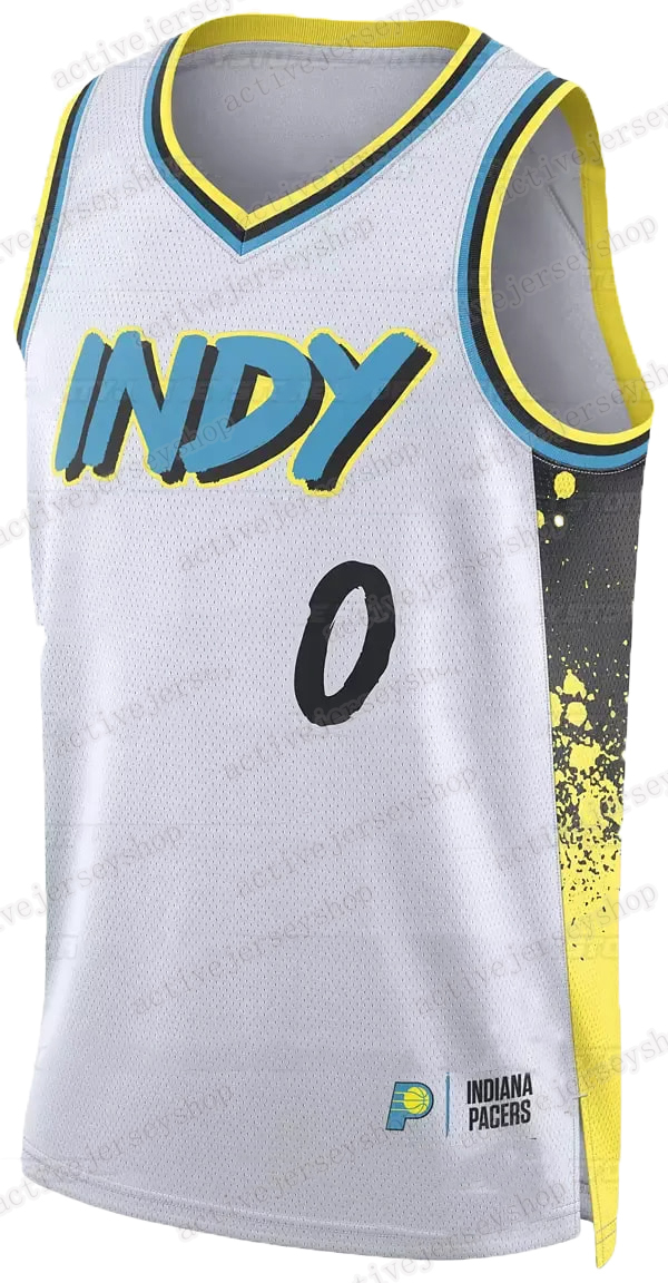 2025 City Edition Basketball Jersey 0 Haliburton Hield Turner Siakam McConnell Custom Jerseys Sweatshirt - Embroidered Mens Womens youth