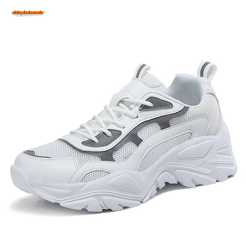 20219 Large Cross Border Reflective Belt Fashion Lightweight Thick Sole Heightened Dad Shoes Women's Sneakers ddmykukumalu