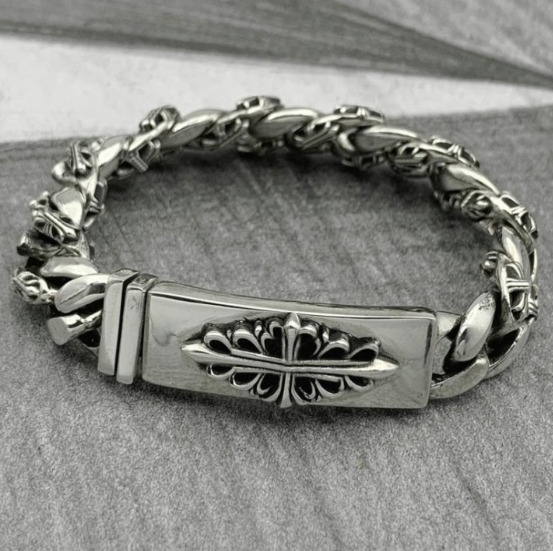 Designer Silver cross bracelets Bangle for men trend personality punk cross style Lovers gift hip hop rock jewelry