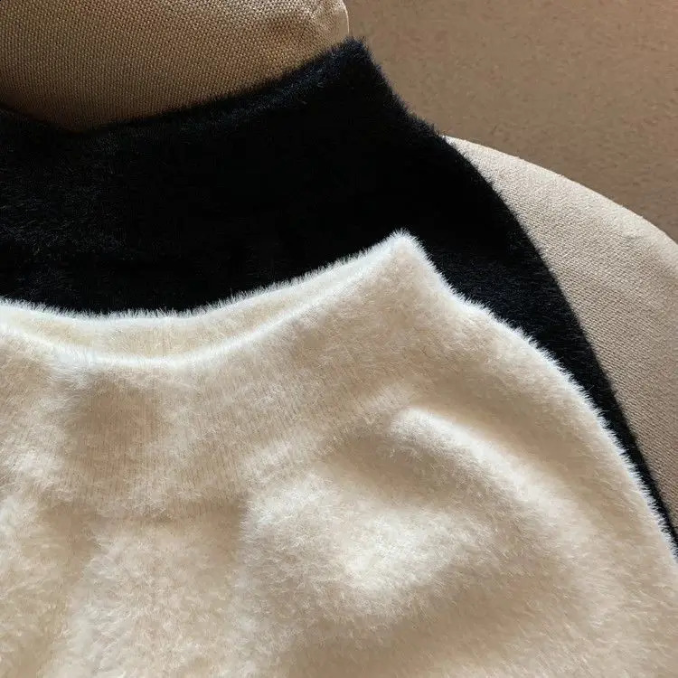 Mink cashmere high waisted shorts with wide legs Cortos De Mujer 2025 spring loose Y2k black knitted bottom womens underwear 250430e