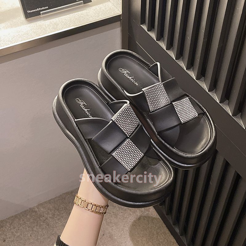 free shipping designer slides platform sandals casual slippers summer fashion soft comfort beach pool mules indoor outdoor thick-soled pillow slipper 