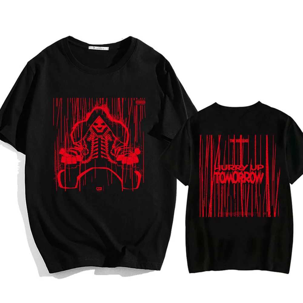 Hurry up for the weekend tomorrows T-shirt cotton short sleeved unisex T-shirt Camisetas mens/womens hip-hop style printed T-shirt W250505