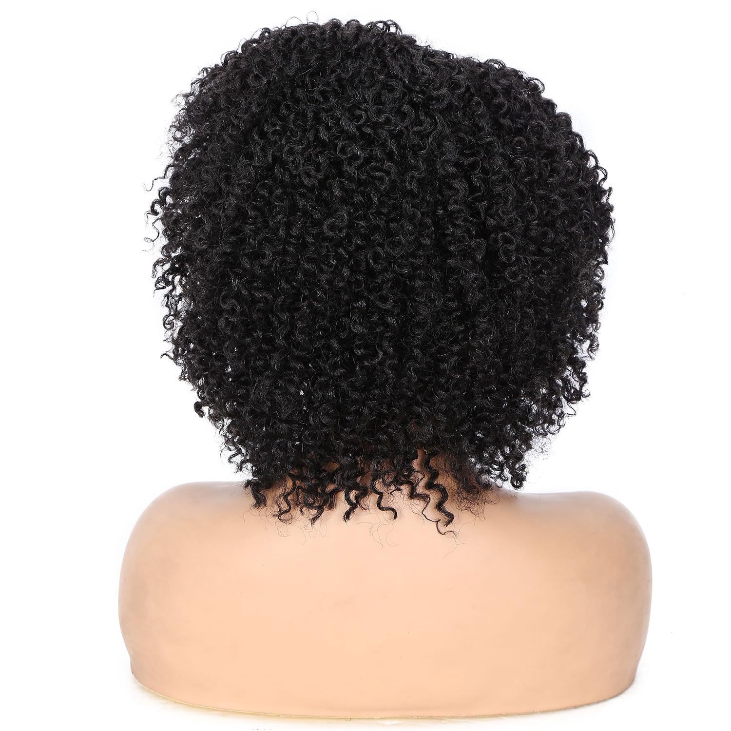 Womens Wig Black Partial Split Short Curly Hair Small Curly Wigs Kinky Curly Wigs