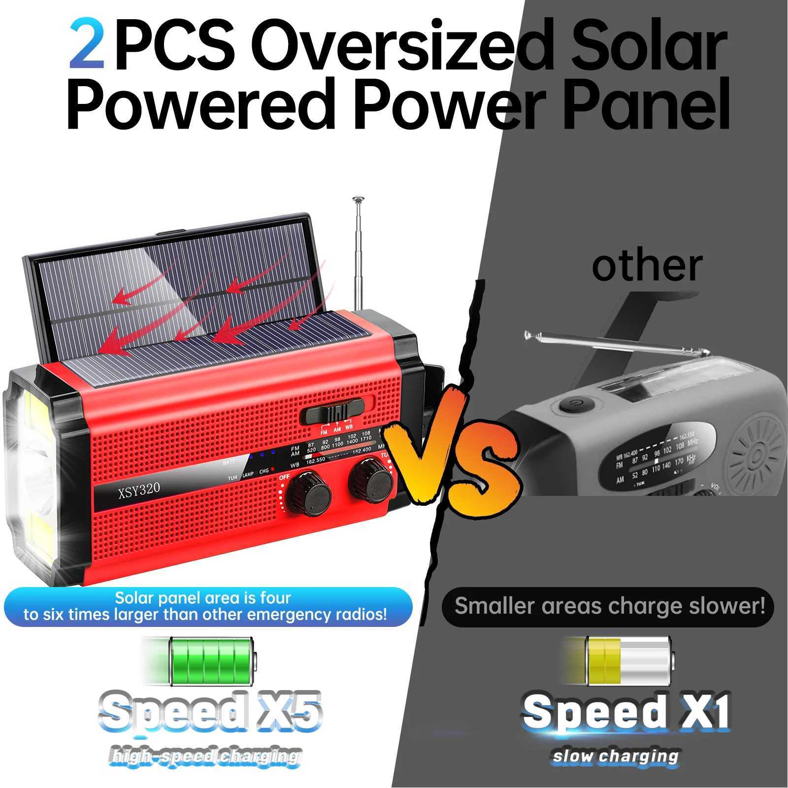 Woopker Multi functional Wireless XSY-320 5000mAh AM/FM/WB Solar USB Charging Portable Emergency Radio Flashlight SOS Power Pack X2505051