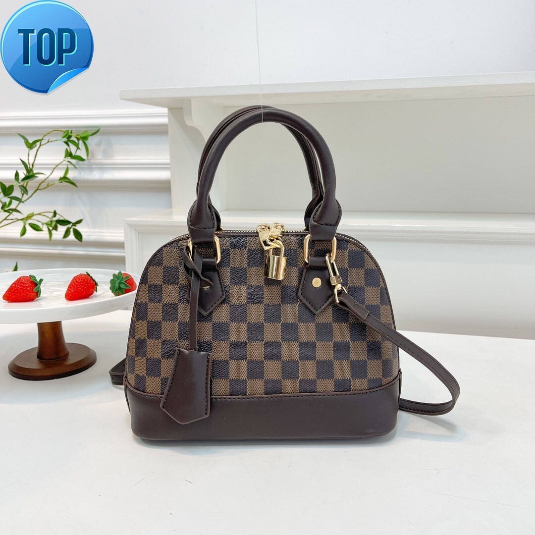 Allmas BB Top Handle Shell Handbag with Luxury Carrying Bag Backband Womens Classic Printed Leather Shoulder Mens Wallet Cross bodye
