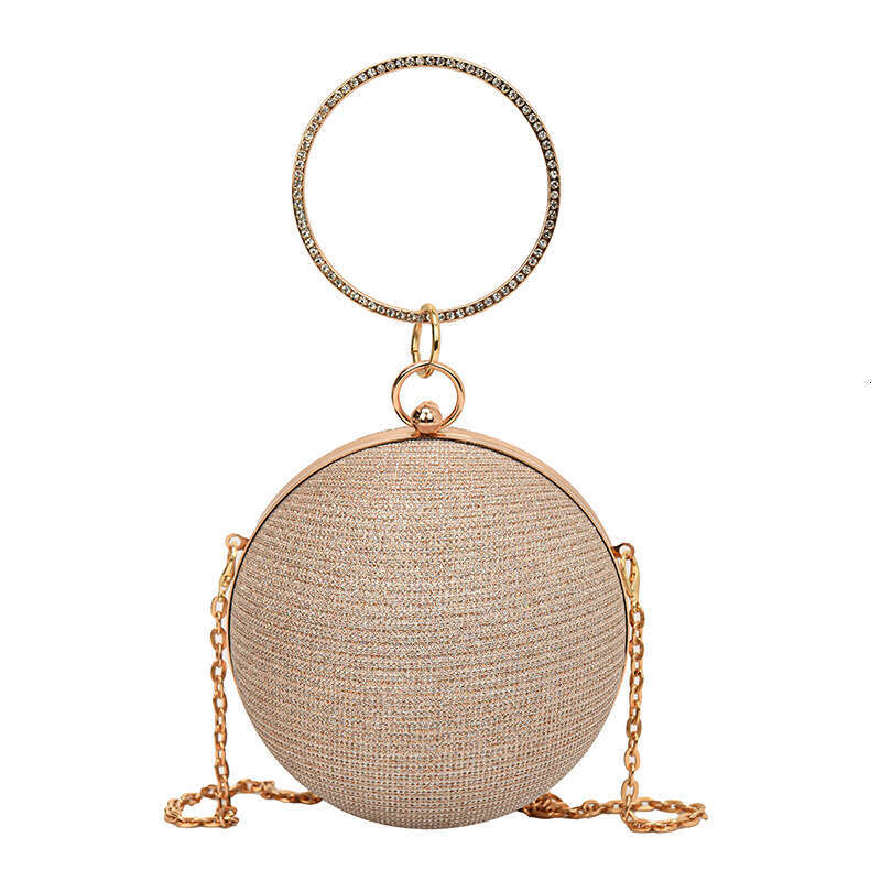 Dinner Bag Banquet Niche Design Round Ball Women S New High End Handbag Crossbody Chain Small Bag Mini Mouth Red Envelope KQ