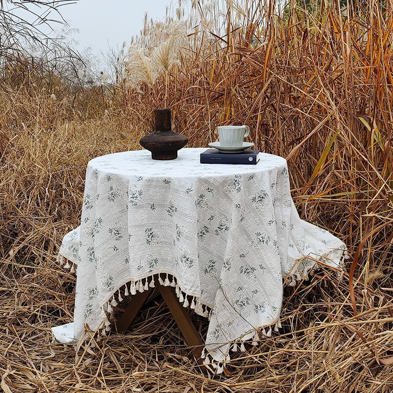 XX0409 cotton tablecloth high-grade atmosphere pastoral ins style small fresh floral daisy cover cloth multifunctional high value