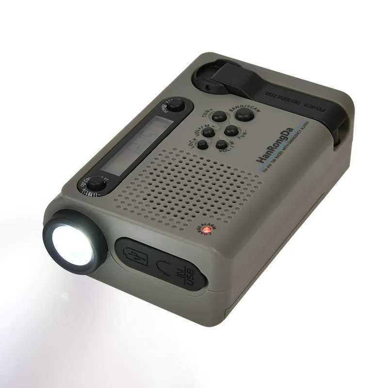 HRD-900 Portable Solar Charging Full Band Radio for Camping Hiking FM AM Radio Flashlight Power Bank Radiogram Radio Solar X250505