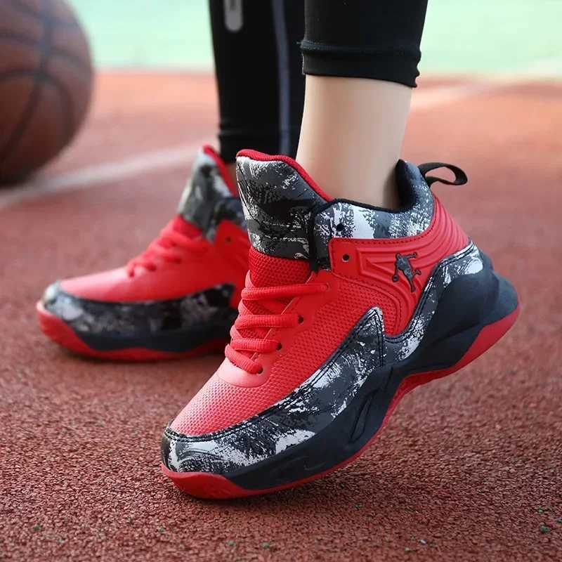 2024 New Boys Brand Basketball Shoes for Kids Sneakers Thick Sole Non-slip Children Sports Shoes Child Boy Basket Trainer ShoesXJ250505