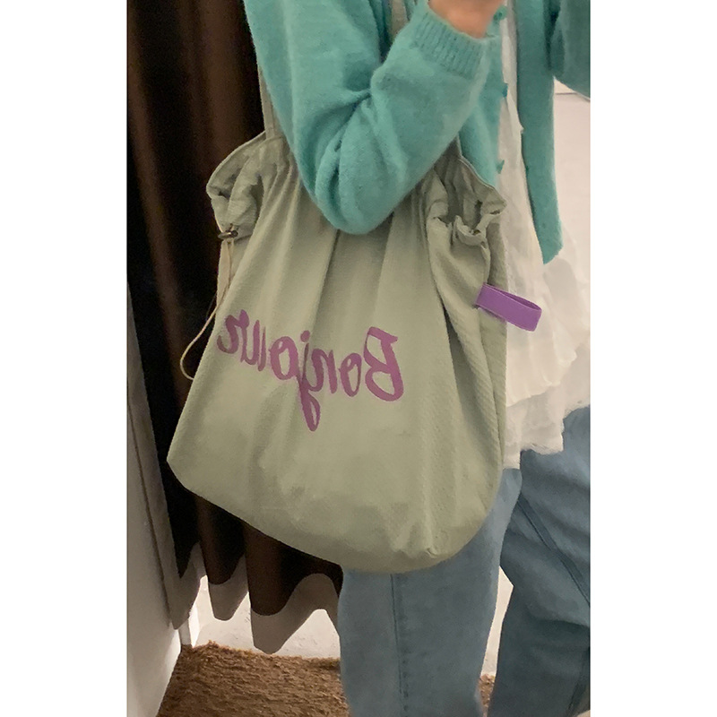 bag Korean department lazy wind underarm bag female 2025 new letter print tote bag fashion shoulder cloth bag