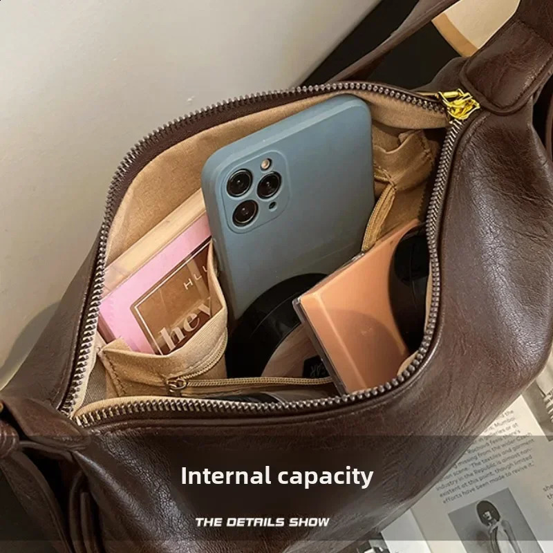 Crossbody Bags for Women Large Capacity Handbags Solid Soft Shoulder Bags Female Casual Travel Hobos Bag Vintage Sac 250429