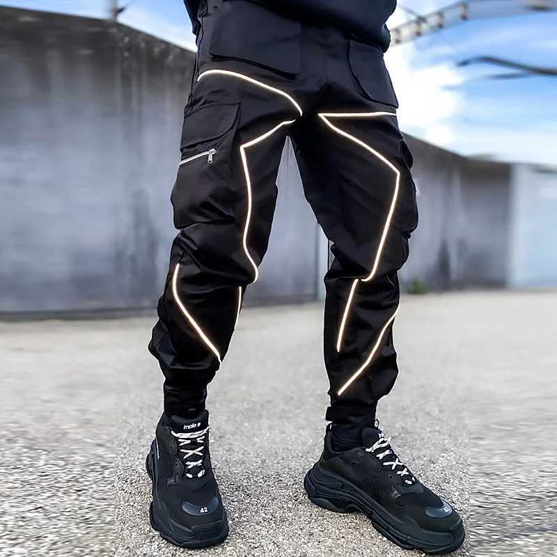 Mens Fitness Gym Jogger Casual Pants Sports Pants Fitness Trousers Hip Hop Cargo Pants Mens Street Clothing Mens Reflective Sports Track Pants W250505
