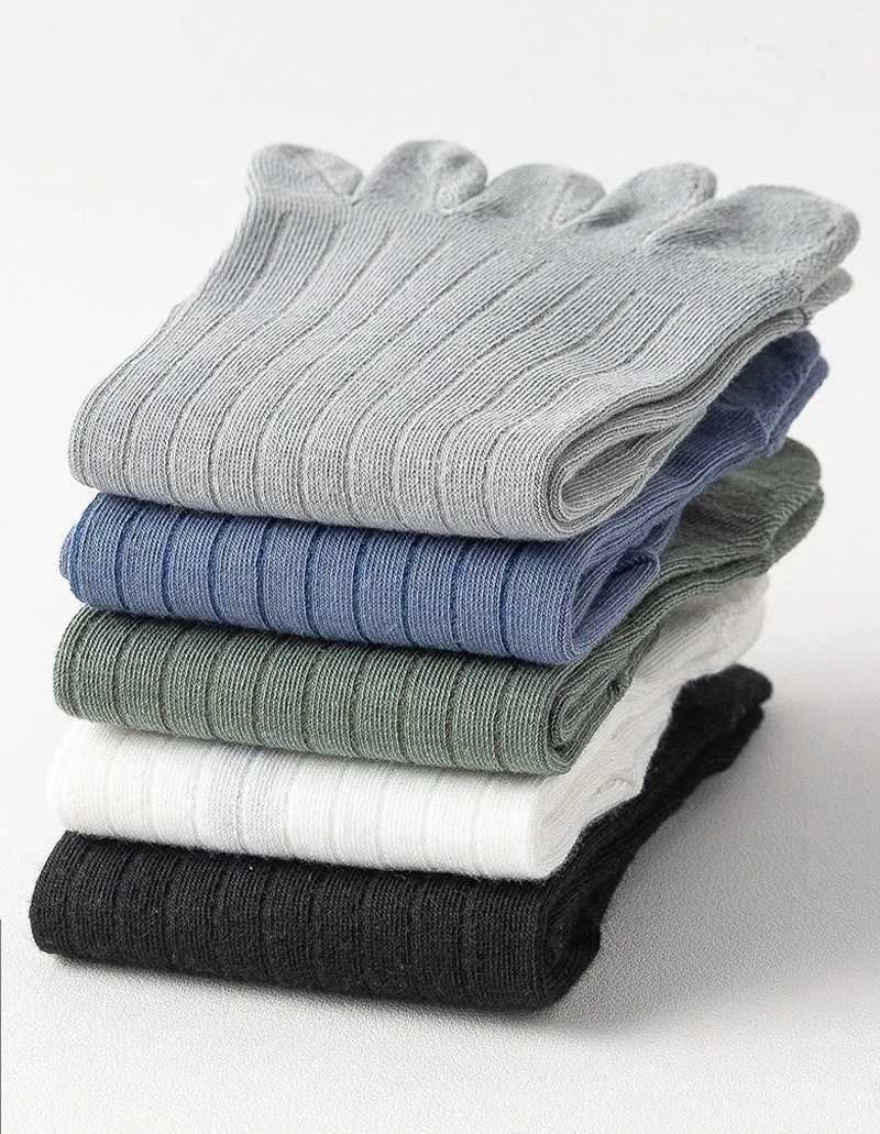5 pairs of mens breathable cotton casual thin high-quality five finger socks low cut ankle mens sports running socks Z250505-1