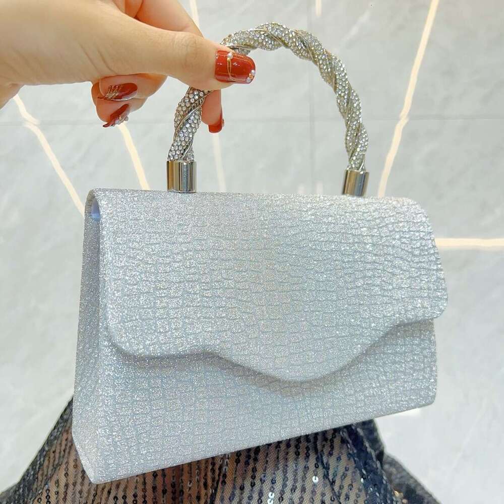 Dinner Bag New Women S Sparkling Banquet Party Diamond Set Small Square Handbag Single Shoulder Crossbody Bag KQ