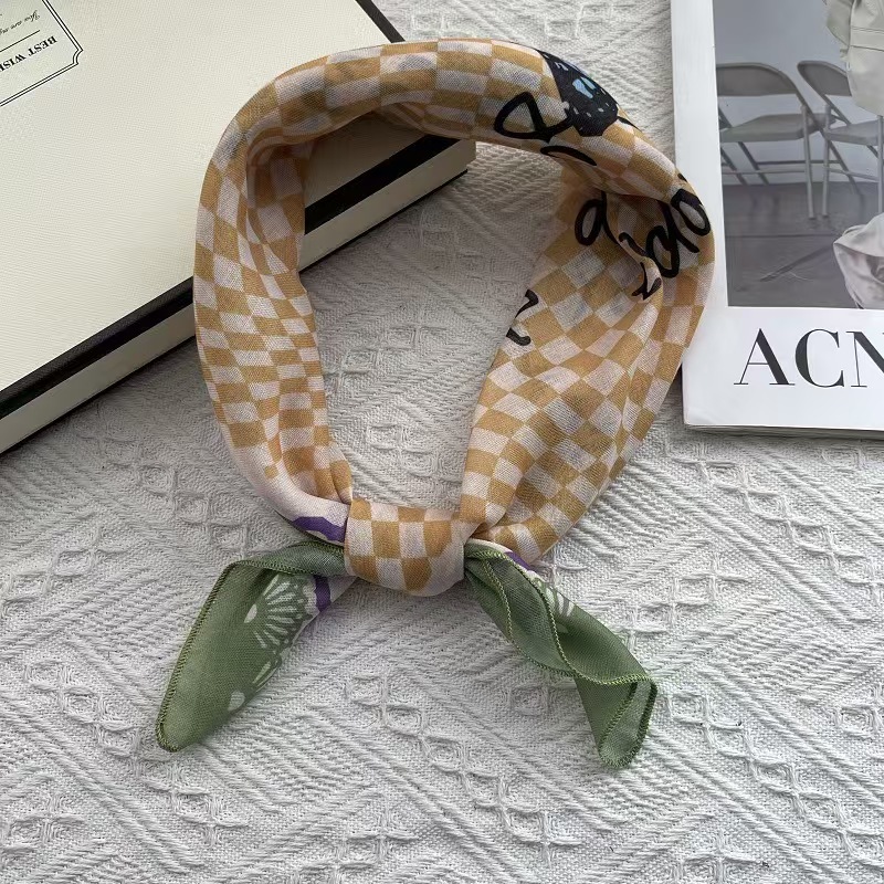 T635 small square scarf silk scarf female summer 2025 new high-end neck scarf neck protection scarf