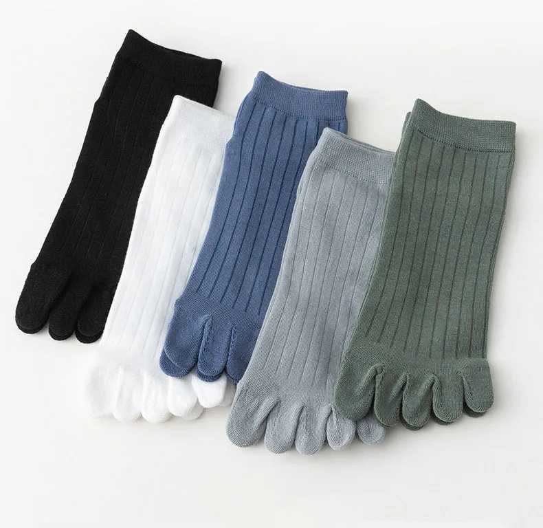 5 pairs of mens breathable cotton casual thin high-quality five finger socks low cut ankle mens sports running socks Z250505-1