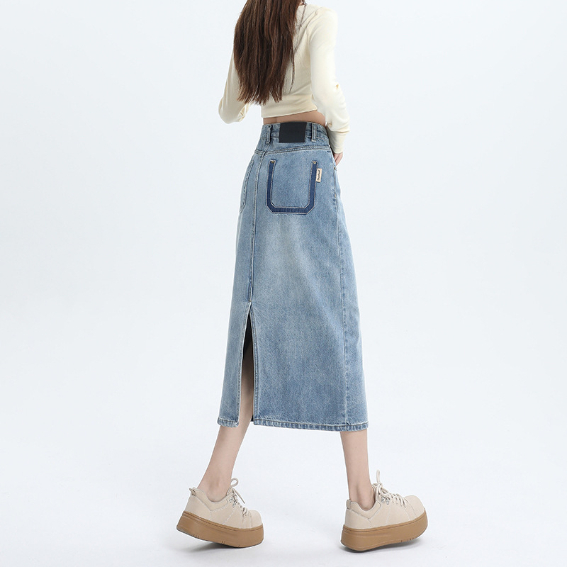 G72145 Denim overalls dress for women French design niche high-end loose retro
