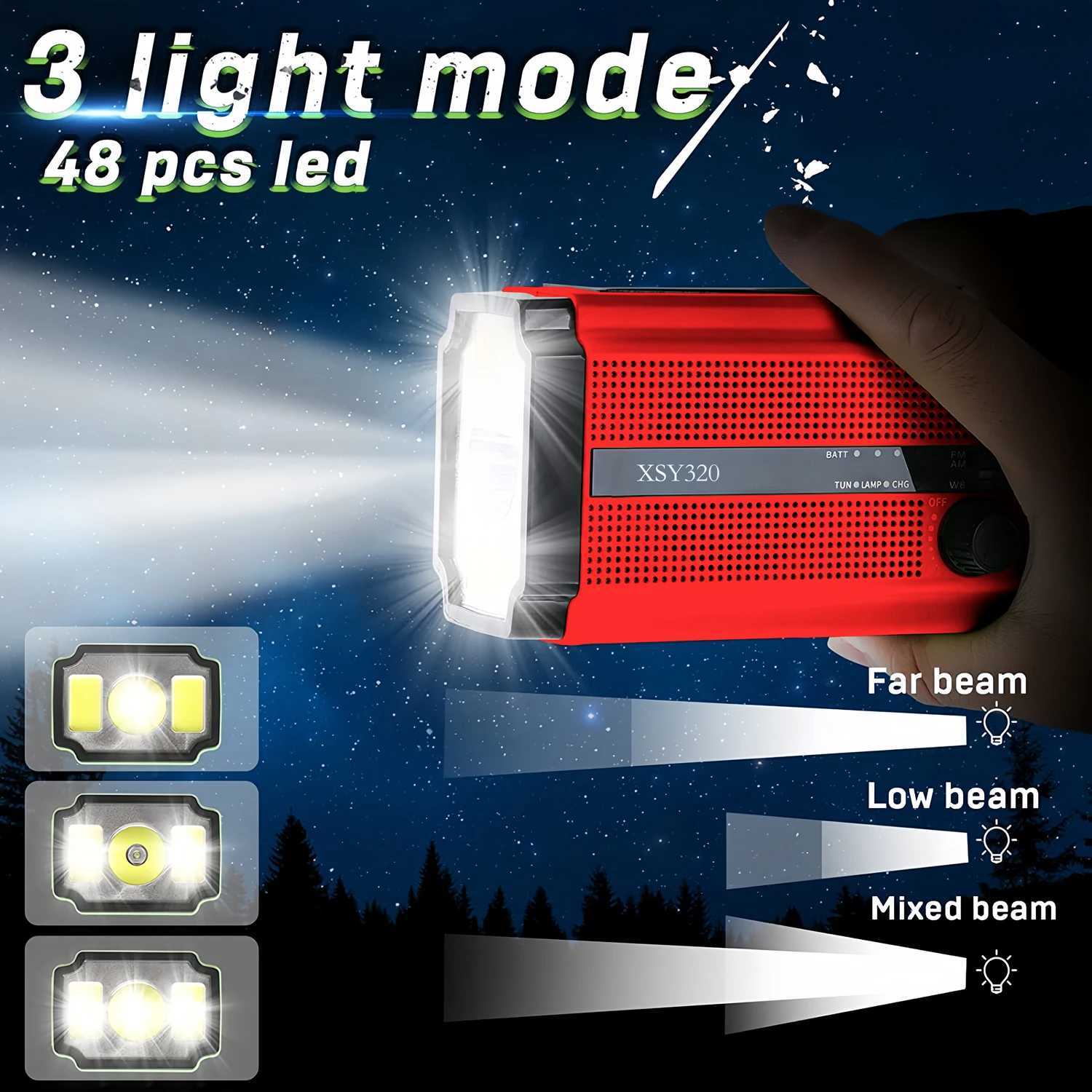 Woopker Multi functional Wireless XSY-320 5000mAh AM/FM/WB Solar USB Charging Portable Emergency Radio Flashlight SOS Power Pack X2505051