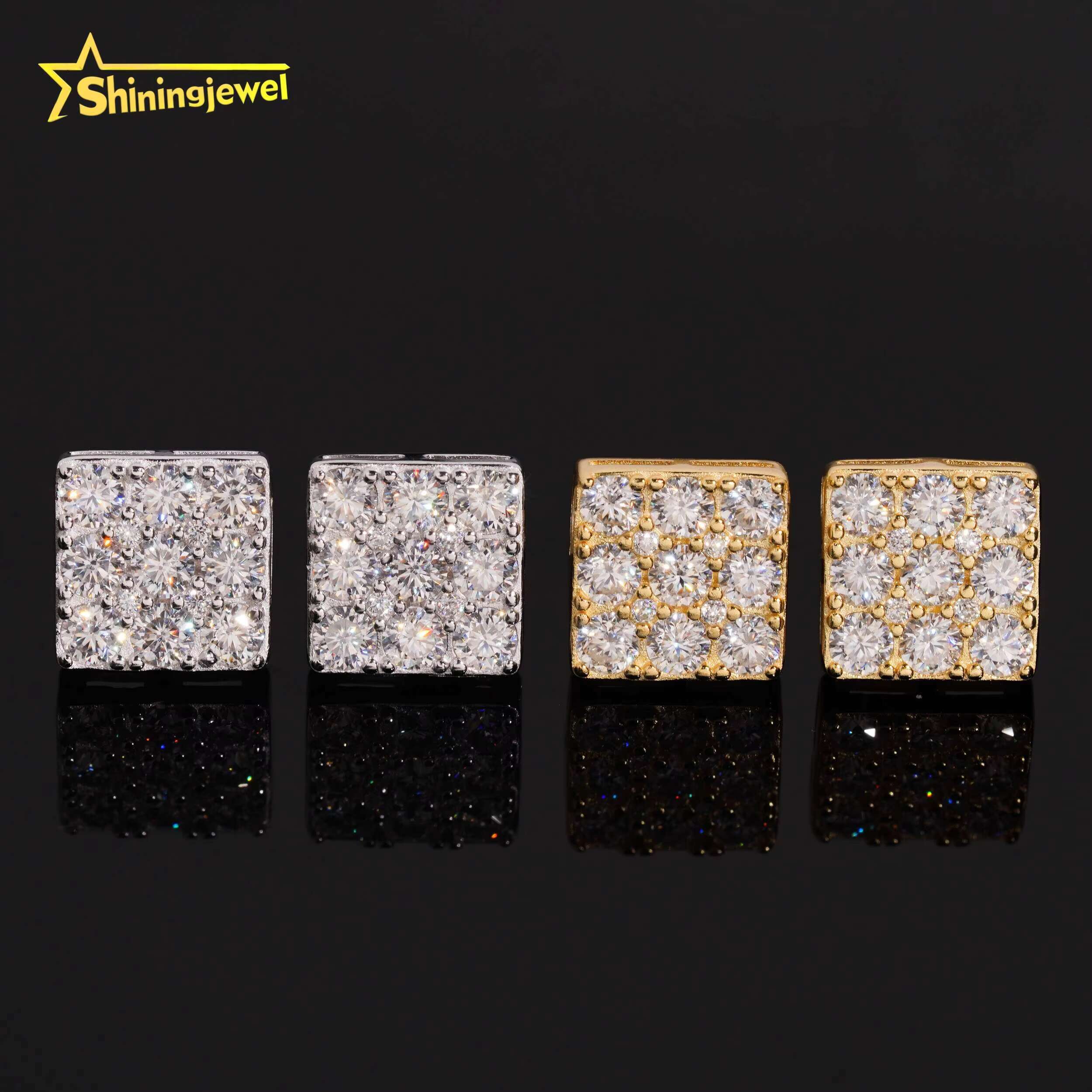 Luxury Jewelry Pass Tester Stocks 925 Sterling Silver VVS Sparkling Diamond Custom Moissanite Stud Earring Men Earrings