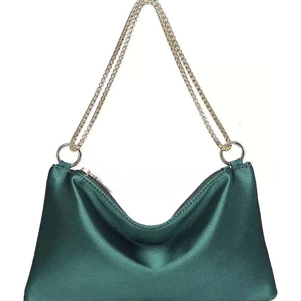 Dinner Bag Solid Color Satin Simulation Silk Fabric For Women S Niche Simple Chain Underarm Square Bag Party And Dinner Bag KQ