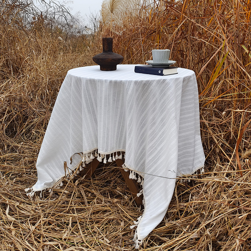 XX0409 cotton tablecloth high-grade atmosphere pastoral ins style small fresh floral daisy cover cloth multifunctional high value