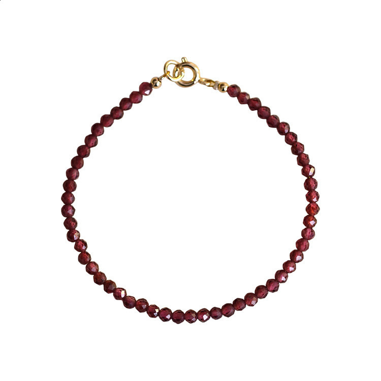 Handmade natural 4MM ruby cut bead cuff bracelet for women Bohemian handmade semi stone craftsmanship 241018