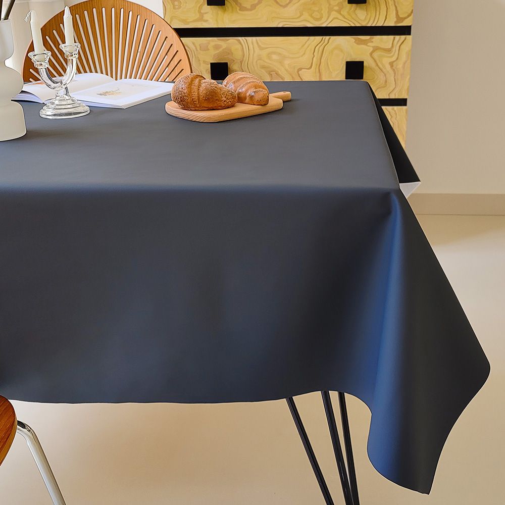 T0457 cream lambskin tablecloth oil-proof and waterproof advanced atmosphere sense wash-free solid color coffee table tablecloth anti-scalding rectang