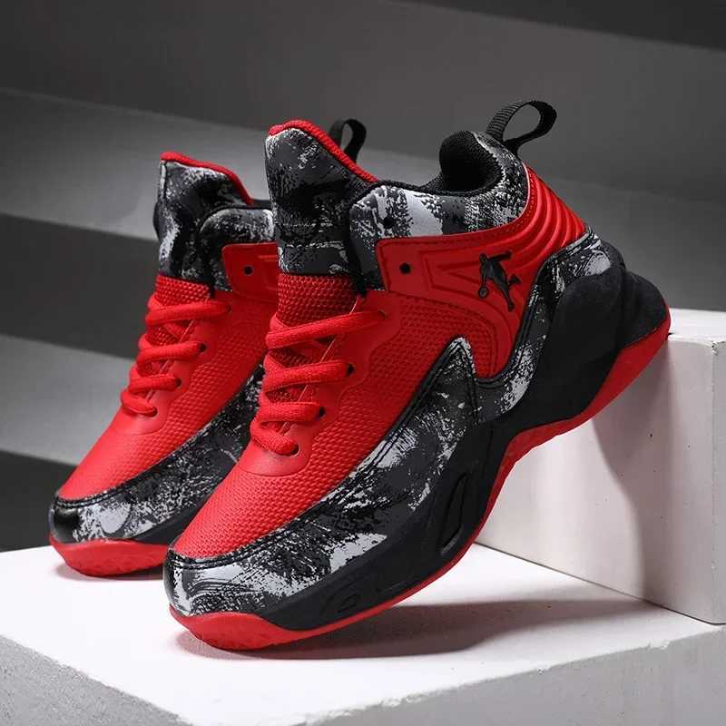 2024 New Boys Brand Basketball Shoes for Kids Sneakers Thick Sole Non-slip Children Sports Shoes Child Boy Basket Trainer ShoesXJ250505